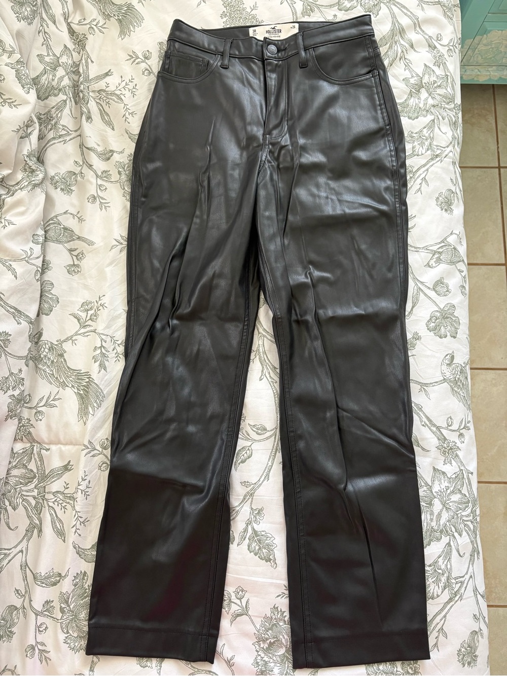 Hollister Classic Black Faux Leather Pants